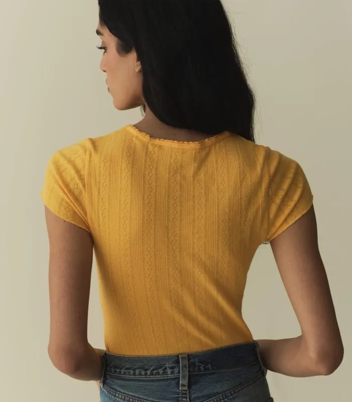 VIVI TEE Jonquille Apolline Pointelle Shop DEN Tees