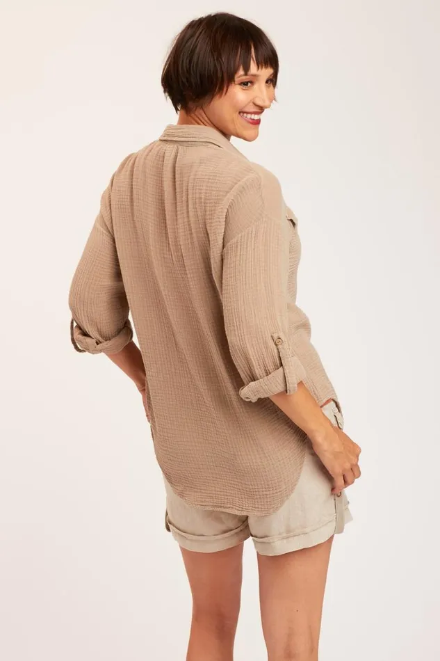 Wendell ButtonUp Merino Wool Pigment Clothing XCVI ShirtsBlouses
