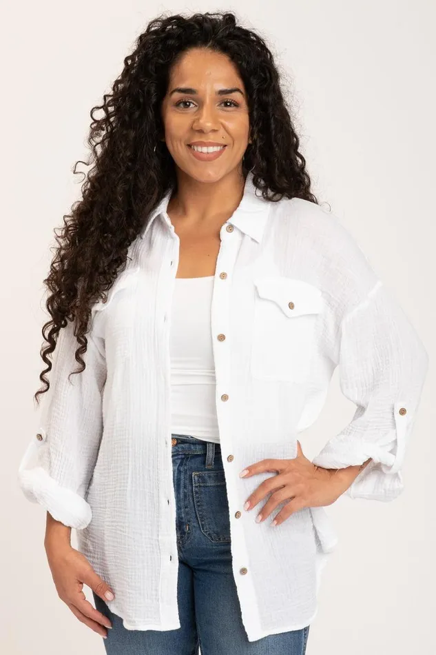Wendell ButtonUp White Clothing XCVI ShirtsBlouses