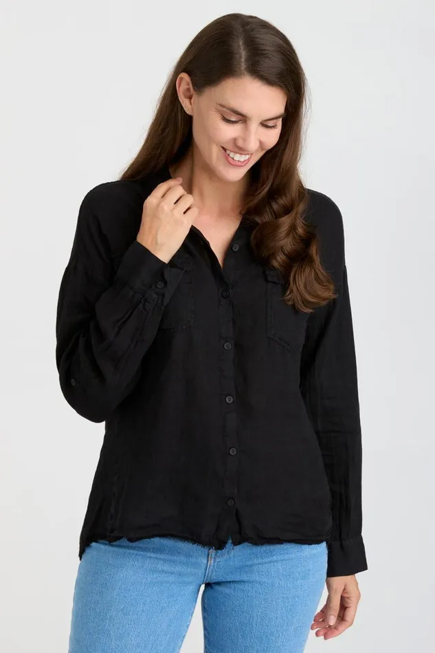 Whitson ButtonUp Black Clothing XCVI ShirtsBlouses