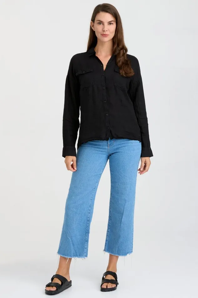 Whitson ButtonUp Black Clothing XCVI ShirtsBlouses