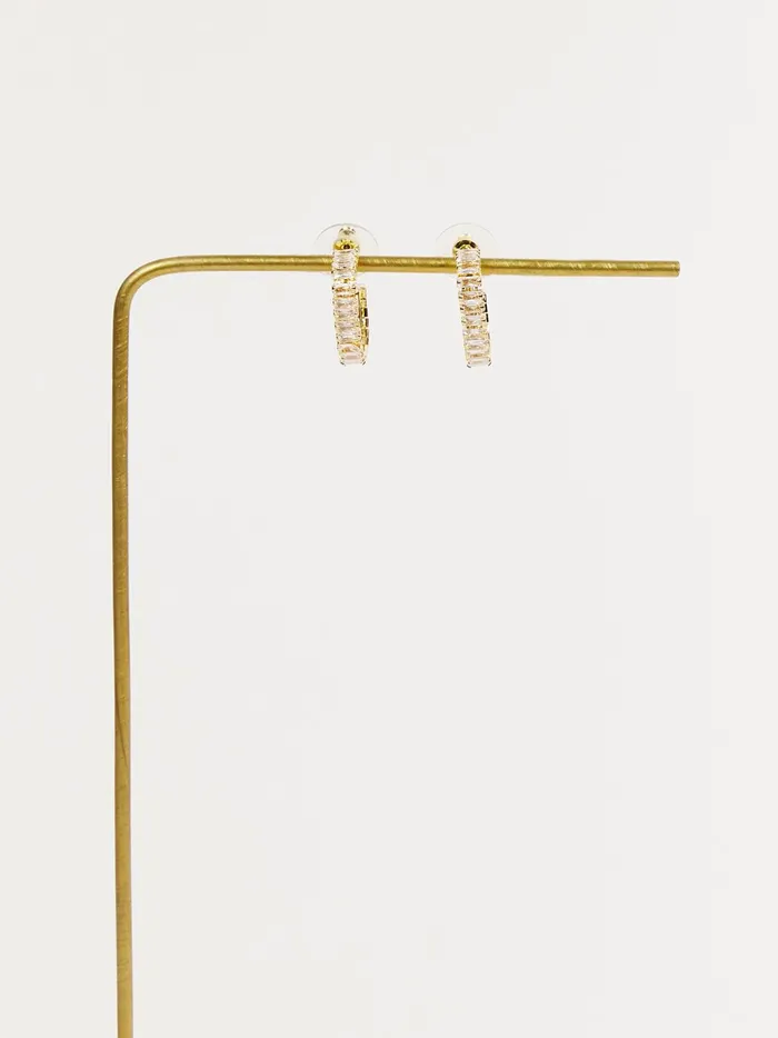 Women 18k Gold Baguette Oval Hoop Earrings Gold Altar039d State Jewelry
