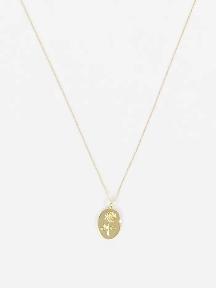 Women 18k Gold Dipped Rose Engraved Pendant Necklace Gold Altar039d State Jewelry