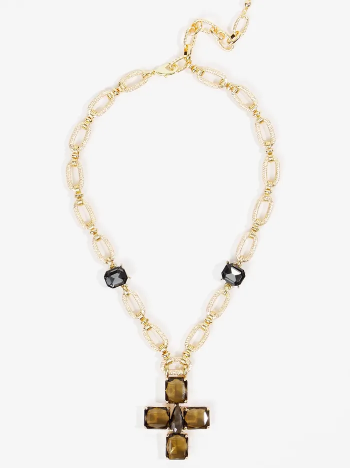 Women 18k Gold Gemstone Cross Necklace Gold Altar039d State Jewelry