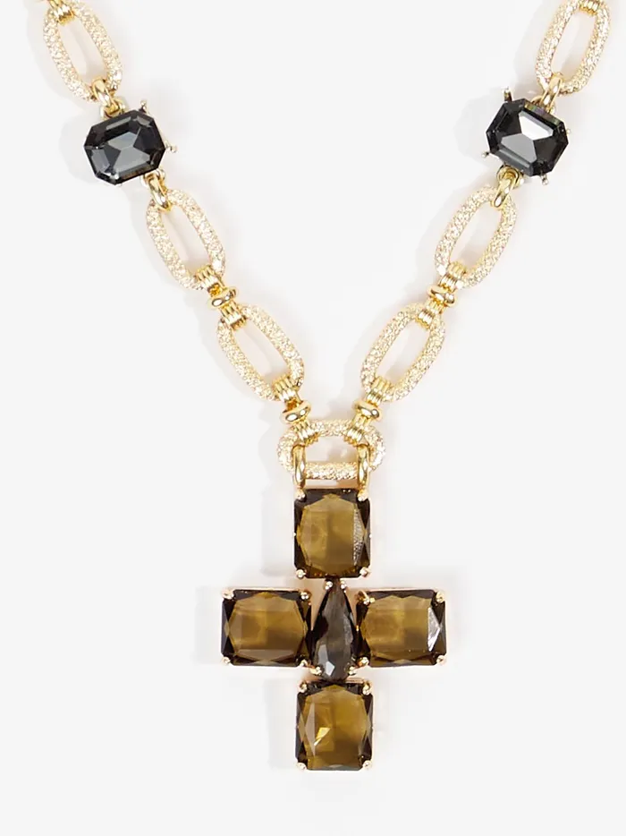 Women 18k Gold Gemstone Cross Necklace Gold Altar039d State Jewelry