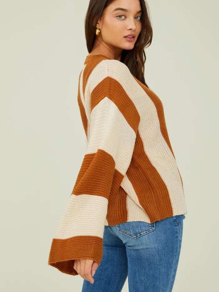 Women Abbie Bell Sleeve Pullover Camel Altar039d State Sweaters