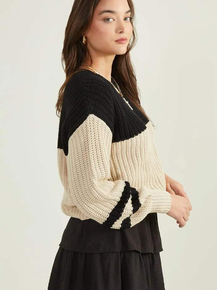 Women Ainsley Colorblock Sweater Blackivory Altar039d State Sweaters