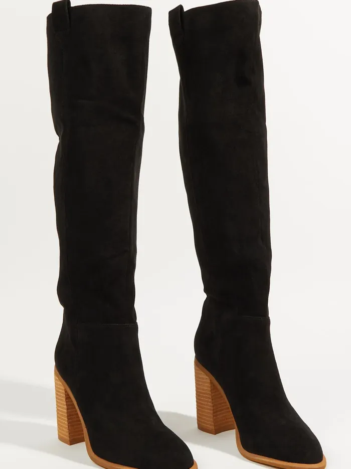 Women Angel Knee High Heeled Boots Black Altar039d State Boots Booties