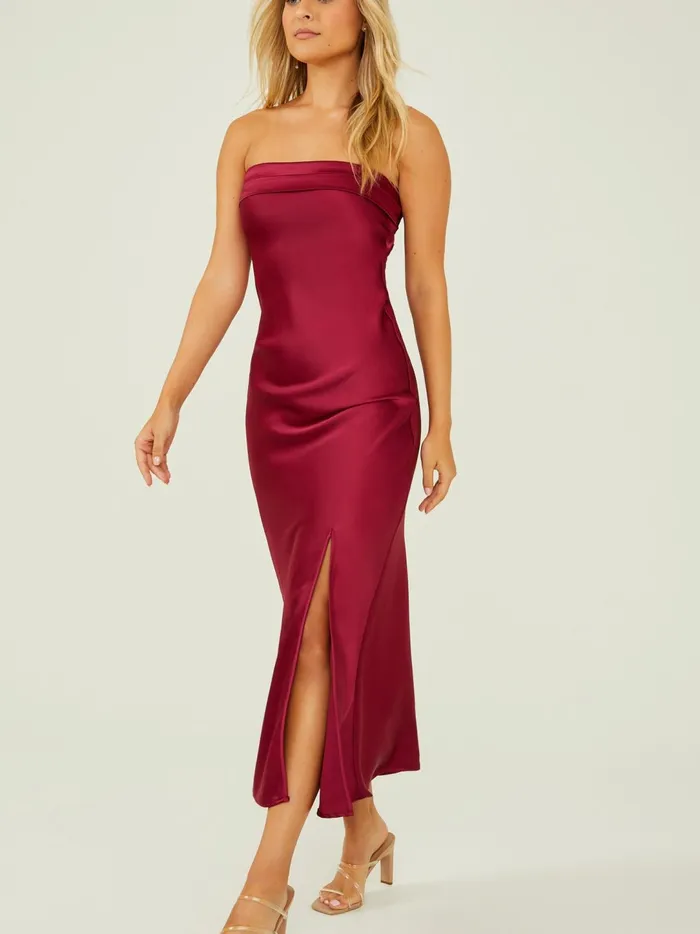 Women Angelique Satin Maxi Dress Ruby Altar039d State Maxi Midi