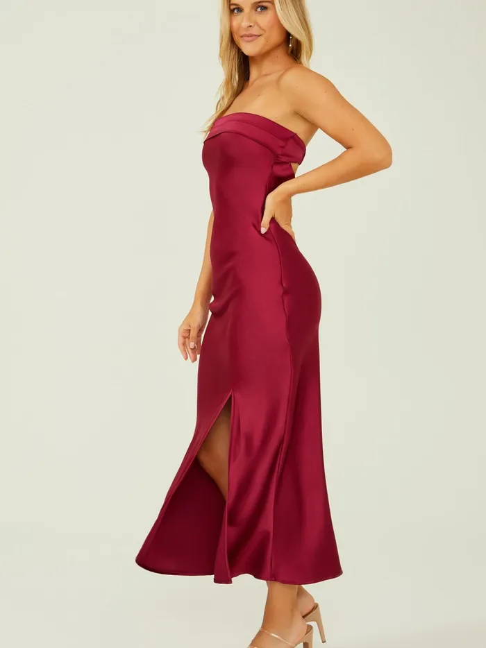Women Angelique Satin Maxi Dress Ruby Altar039d State Maxi Midi