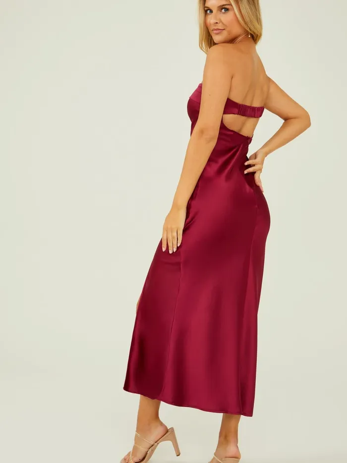Women Angelique Satin Maxi Dress Ruby Altar039d State Maxi Midi