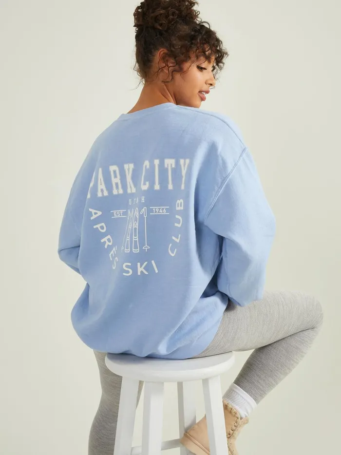 Women Aprs Ski Club Graphic Sweatshirt Mistyblue Altar039d State Activewear