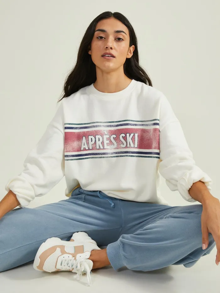 Women Aprs Ski Graphic Pullover Bone Altar039d State Activewear