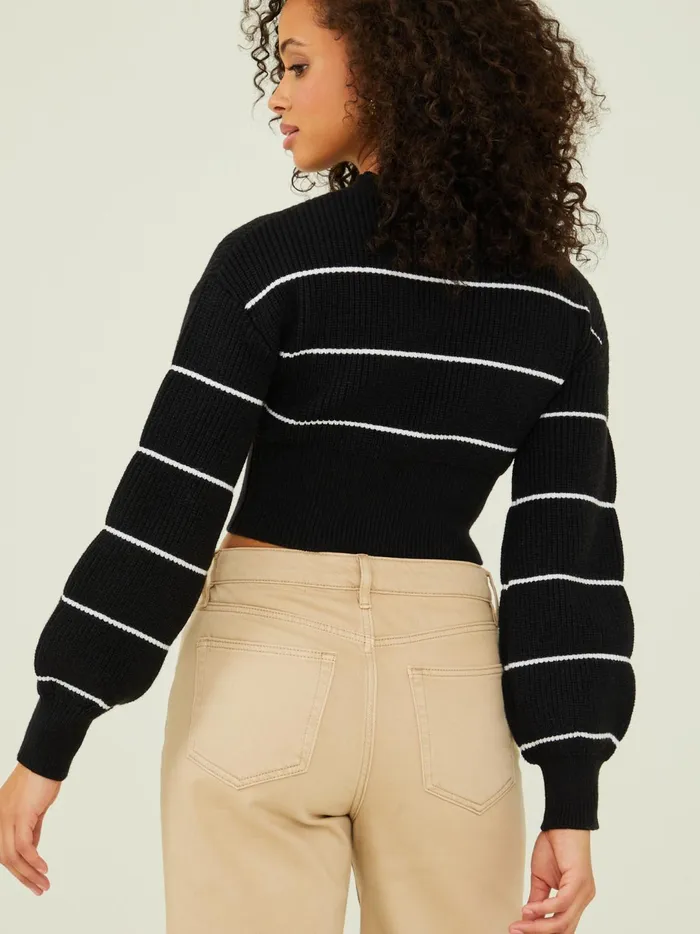Women Ashlyn Cropped Sweater Blackwhite Altar039d State Sweaters