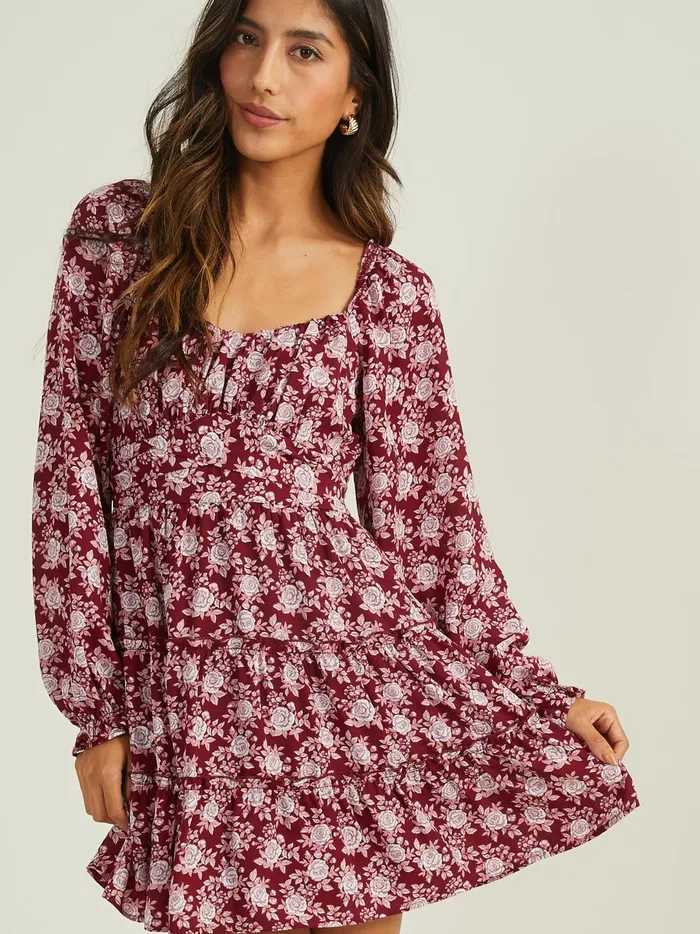 Women Athena Floral Dress Burgundy Altar039d State Casual