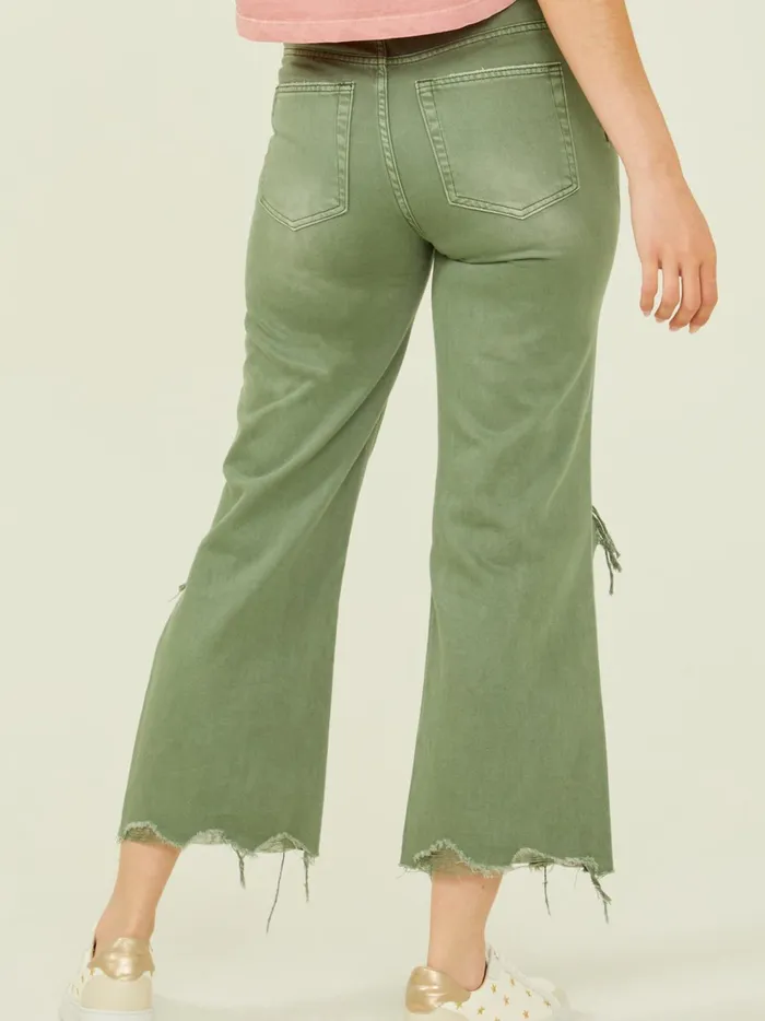 Women Aubrielle Straight Leg Jeans Olive Altar039d State Jeans