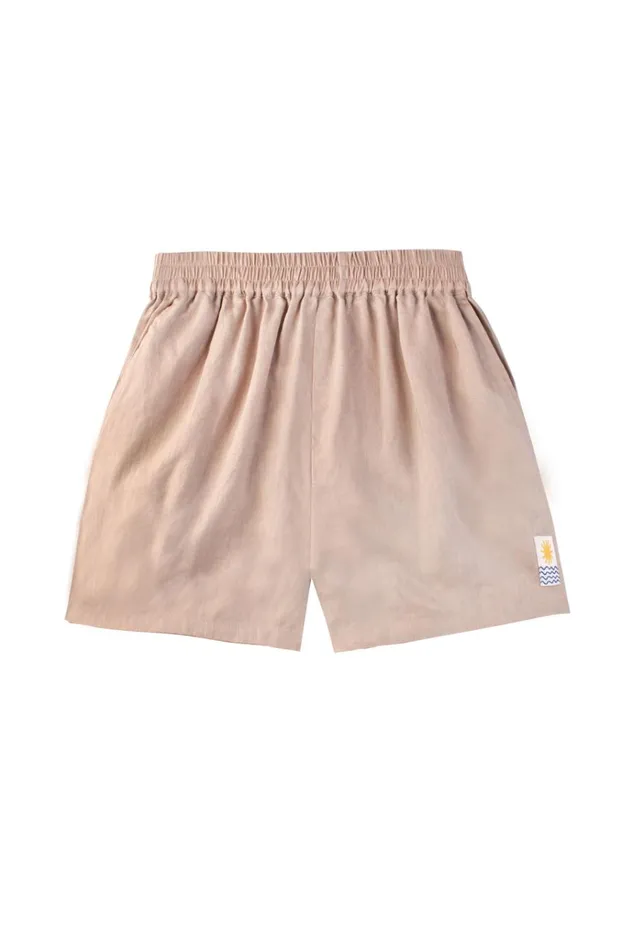 Women Basic Linen Shorts Mushroom LF Markey Shorts