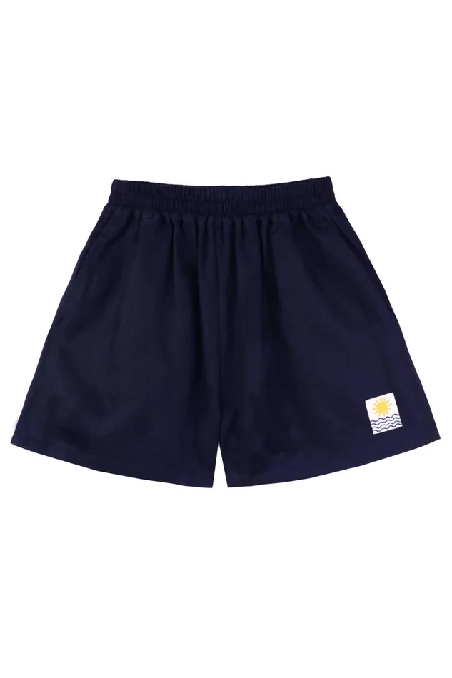 Women Basic Linen Shorts Navy LF Markey Shorts