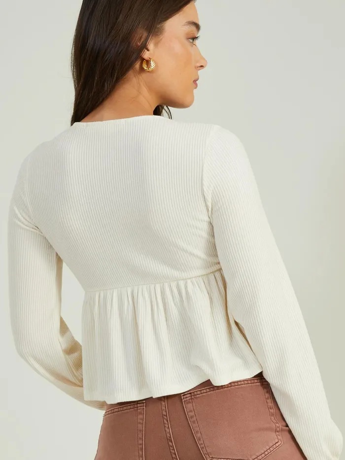 Women Beatrice Ribbed Babydoll Top Birch Altar039d State Blouses