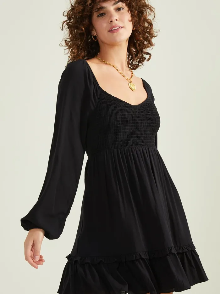 Women Blakely Smocked Dress Black Altar039d State Casual
