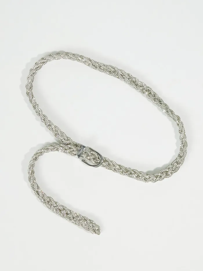 Women Braided Crystal Belt Silver Altar039d State Belts