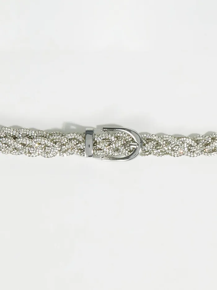 Women Braided Crystal Belt Silver Altar039d State Belts