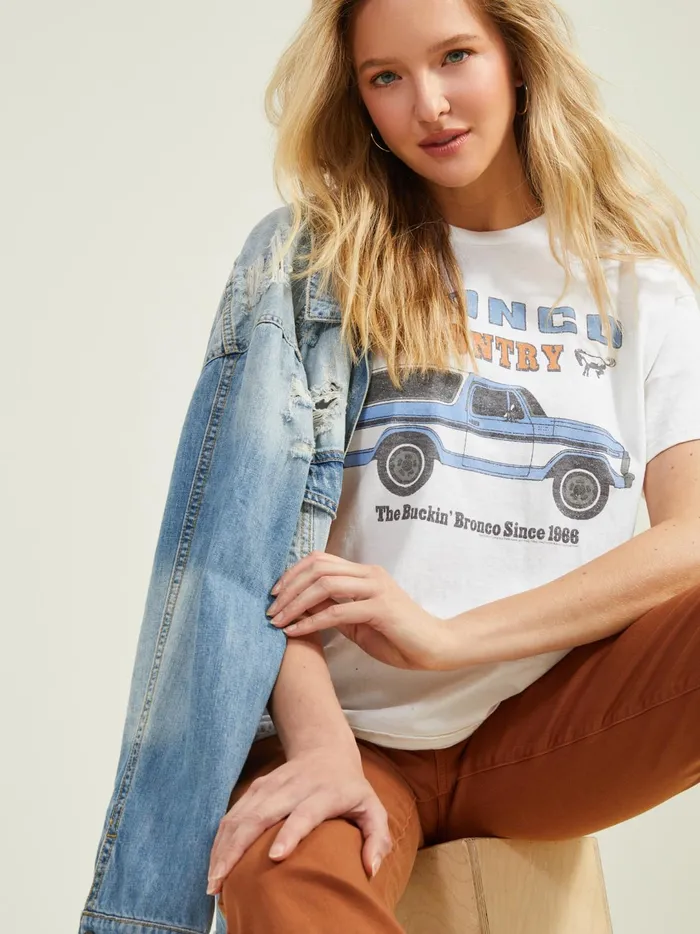 Women Bronco Country Graphic Tee White Altar039d State Graphics