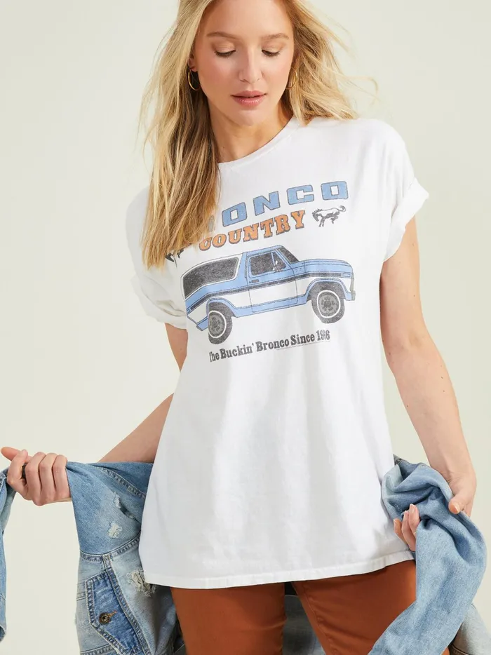 Women Bronco Country Graphic Tee White Altar039d State Graphics