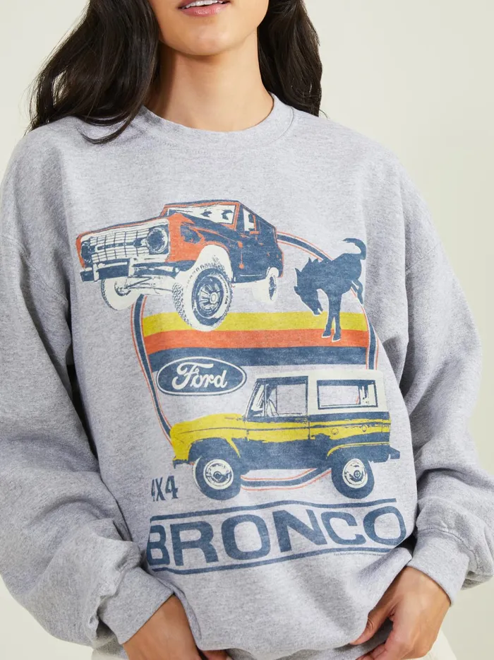 Women Bronco Fleece Pullover Heathergrey Altar039d State Graphics
