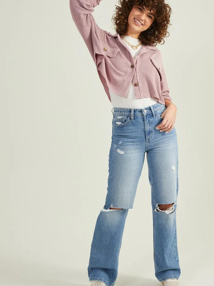 Women Brooke Cropped Button Top Lilac Altar039d State Blouses