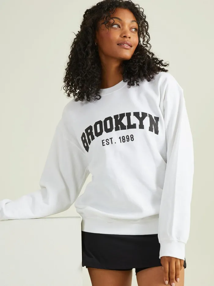 Women Brooklyn Graphic Sweatshirt White Altar039d State Activewear