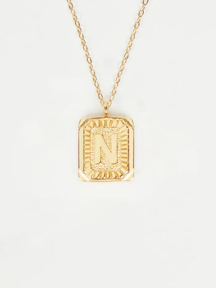 Women Burst Tag Monogram Necklace 8211 N Gold Altar039d State Jewelry