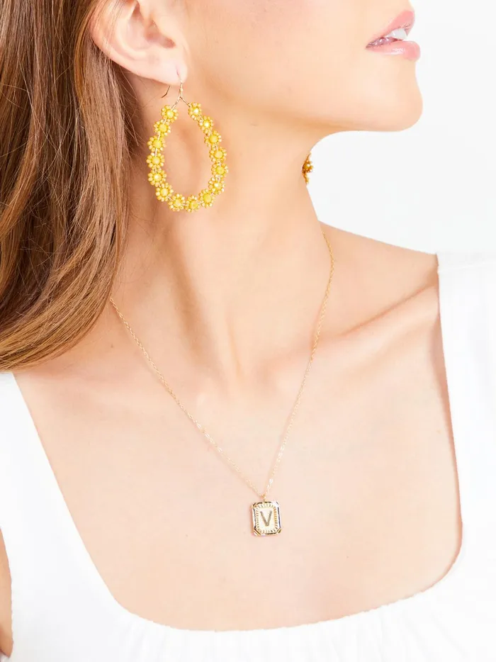 Women Burst Tag Monogram Necklace 8211 V Gold Altar039d State Jewelry