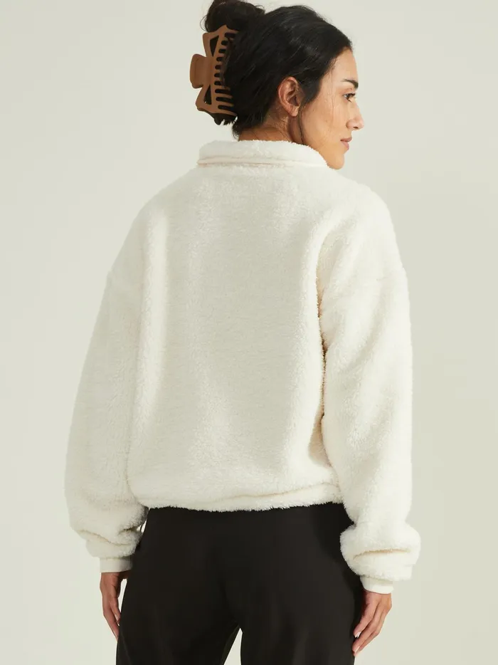 Women California Sherpa Pullover Ivory Altar039d State Activewear
