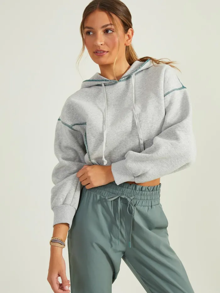 Women Call The Shots Cropped Hoodie Heathergray Altar039d State Activewear