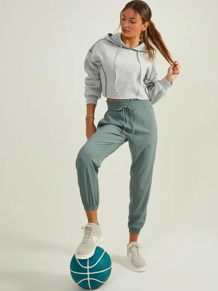 Women Call The Shots Cropped Hoodie Heathergray Altar039d State Activewear