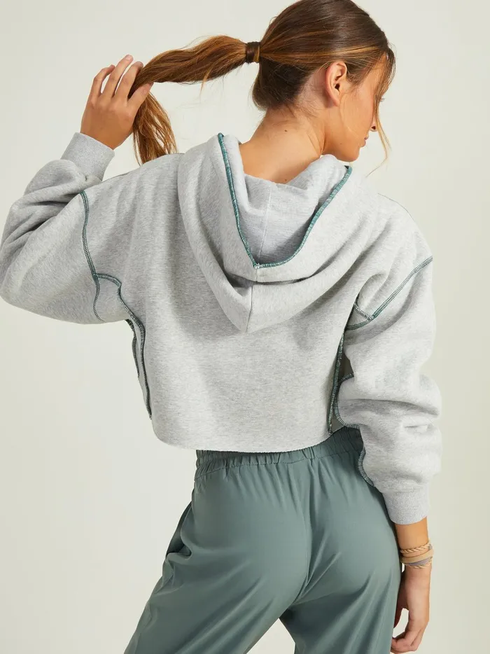 Women Call The Shots Cropped Hoodie Heathergray Altar039d State Activewear