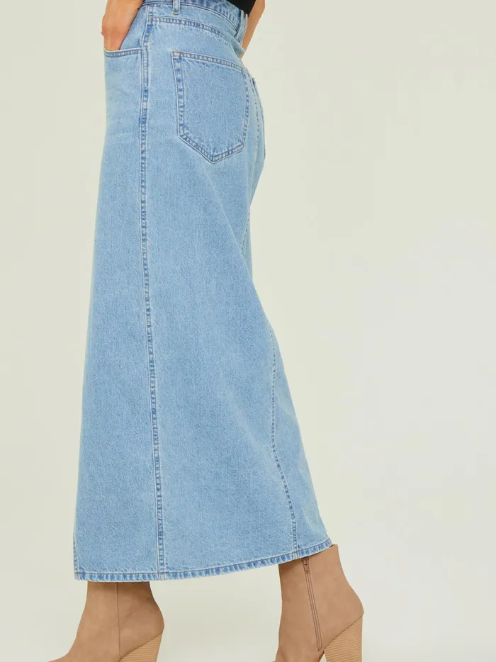 Women Cambri Denim Midi Skirt Mediumwash Altar039d State Skirts Skorts