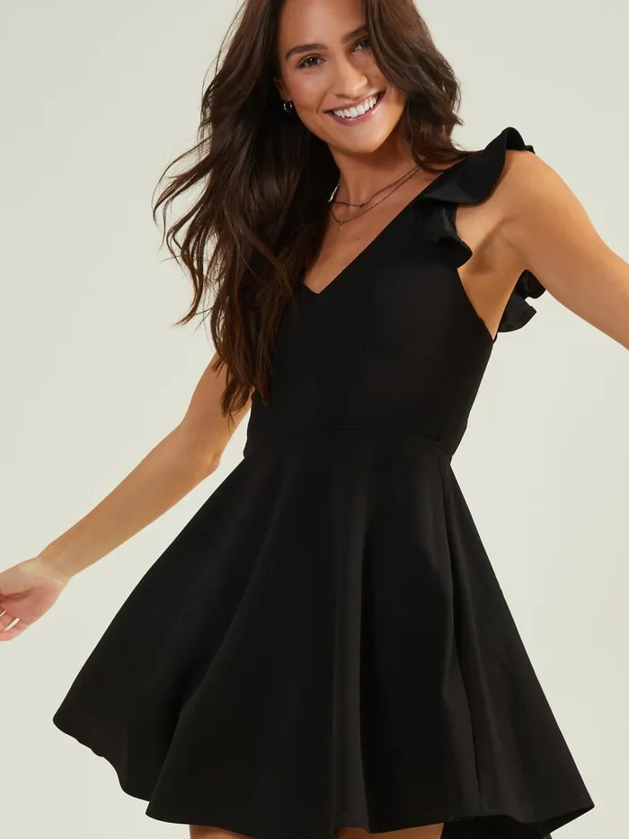 Women Cassie Flutter Sleeve Mini Dress Black Altar039d State Casual