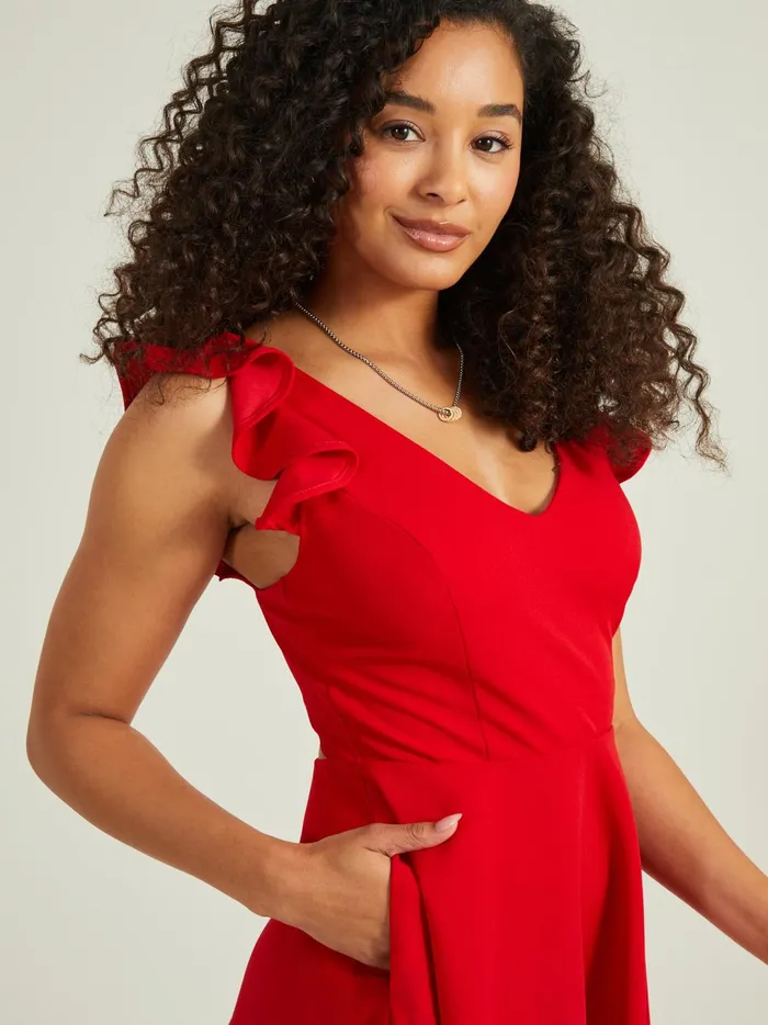 Women Cassie Flutter Sleeve Mini Dress Red Altar039d State Special Occasion