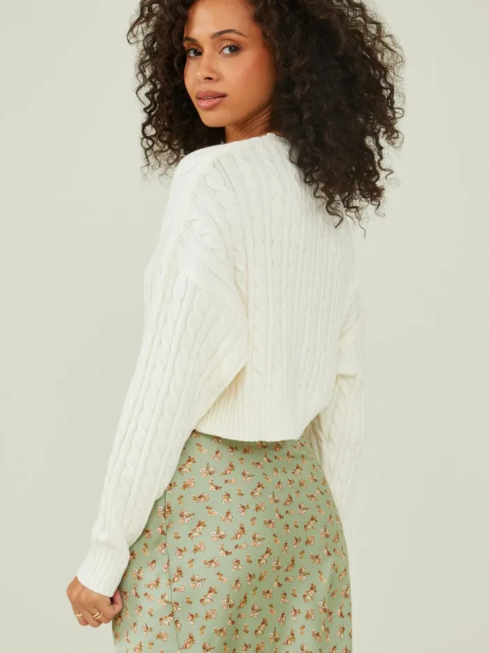 Women Charlie Cropped Sweater Ivory Altar039d State Sweaters
