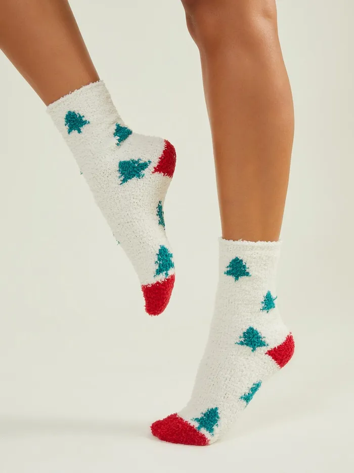 Women Christmas Tree Icon Cozy Socks Vanilla Altar039d State Socks