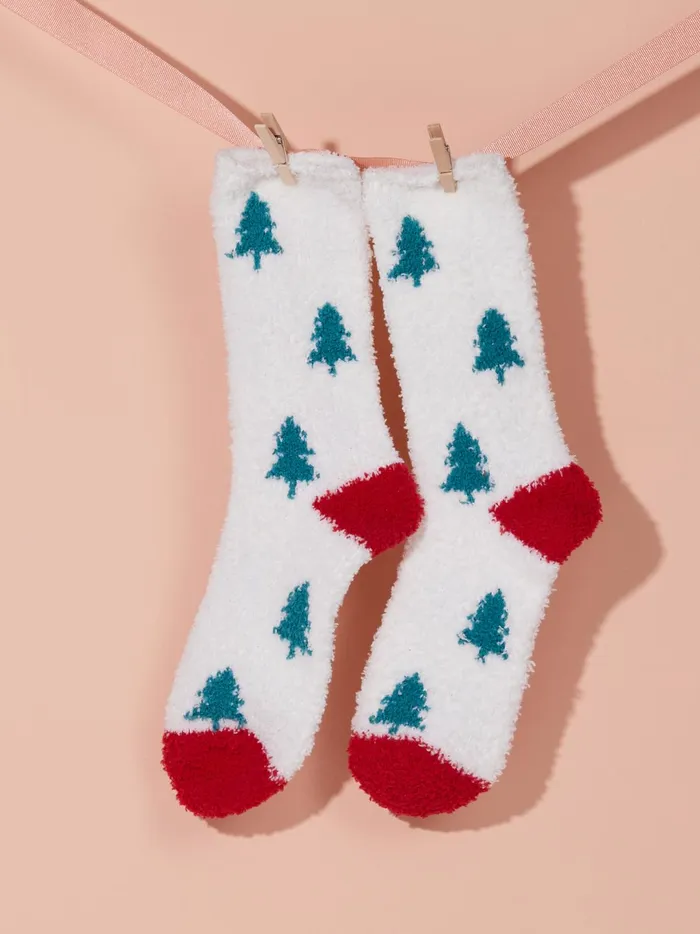 Women Christmas Tree Icon Cozy Socks Vanilla Altar039d State Socks