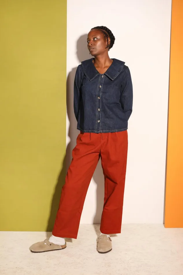 Women Classic Slacks Dark Rust LF Markey Trousers