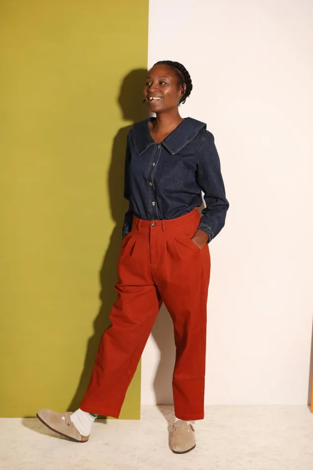 Women Classic Slacks Dark Rust LF Markey Trousers