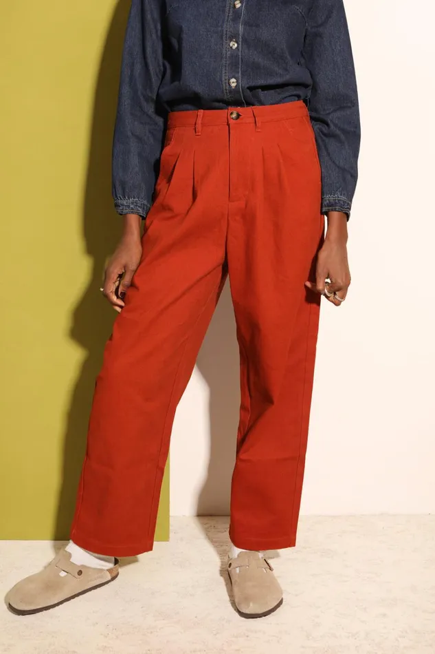 Women Classic Slacks Dark Rust LF Markey Trousers