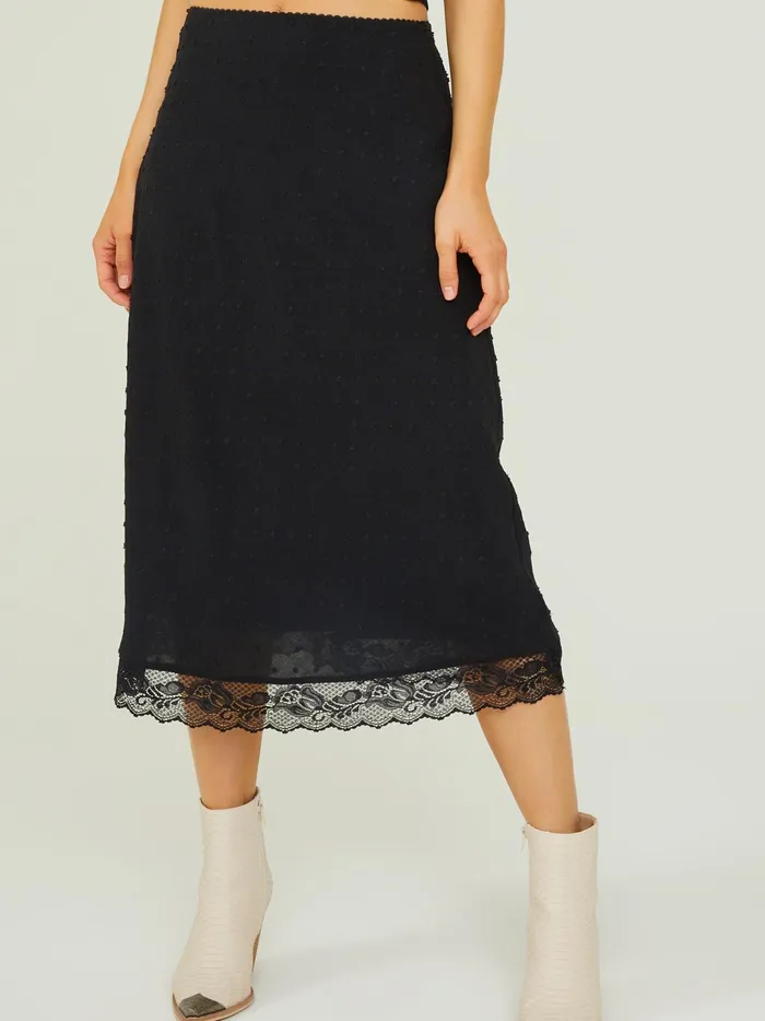 Women Clea Clip Dot Midi Skirt Black Altar039d State Skirts Skorts