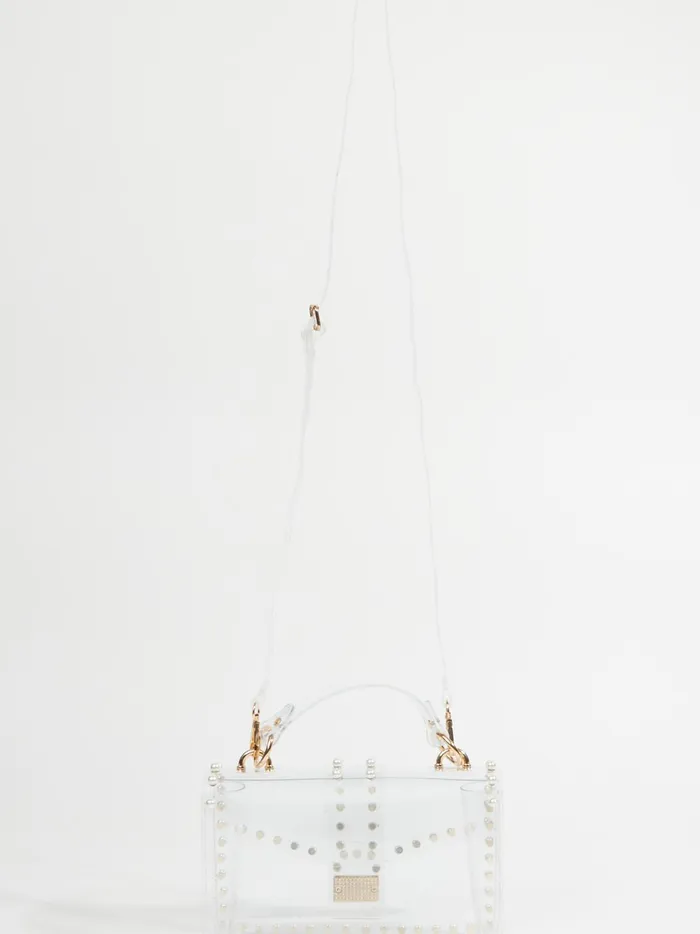 Women Clear Pearl Foldover Crossbody Bag Clear Altar039d State Handbags