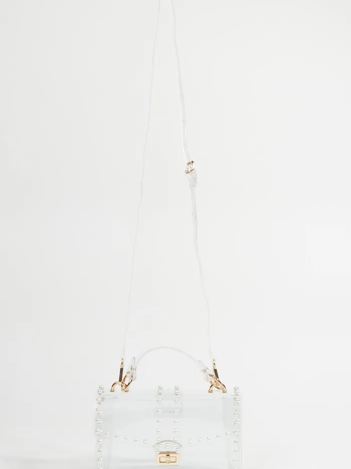 Women Clear Pearl Foldover Crossbody Bag Clear Altar039d State Handbags