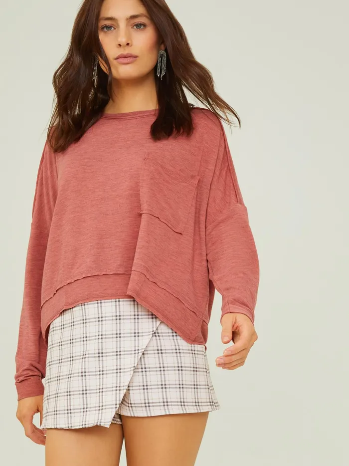 Women Clove Boxy Cropped Tee Brick Altar039d State Blouses